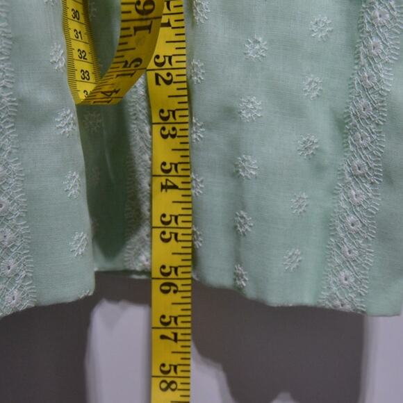 Vintage 70's Green Floral Maxi Short Sleeve Dress Size Small Boho - Picture 8 of 8